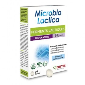 LABORATOIRES ORTIS - MICROBIO LACTICA 30 comprimés - Flore intestinale - Ferments lactiques