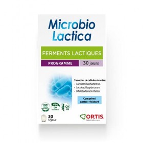 LABORATOIRES ORTIS - MICROBIO LACTICA 30 comprimés - Flore intestinale - Ferments lactiques