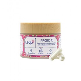 PROBIO 10 - Ferments lactiques - Aide à calmer les ballonnements - Gélules végétales/15 jours de cure - Participe à un transi