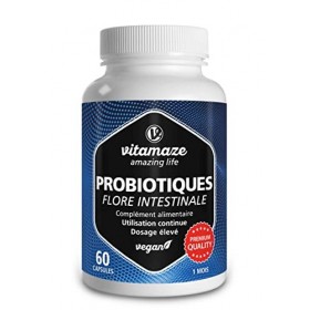 Probiotique Flore Intestinale - 12 Cultures de Bactéries por Microbiote Intestinales avec Inuline, Lactobacillus & Bifidobact