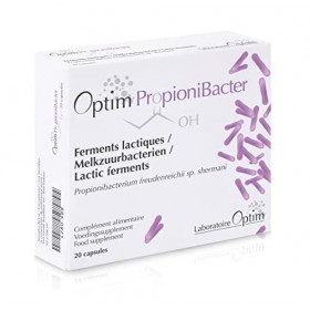 Ferment lactique souche Propionibacterium – 20 gélules | Probiotique Flore Intestinale Transit Dysbiose Propionate | Optim Pr