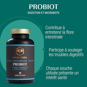 Naturathéra PROBIOT - 14 milliards/gélule - Complément Alimentaire Probiotiques, Digestion & Flore Intestinale - 30 Gélules -