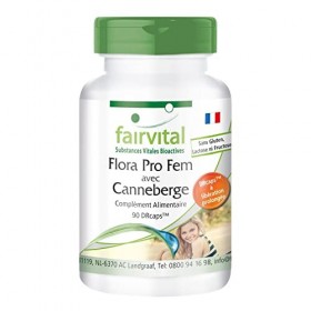 Fairvital | Flora Pro Fem - Lactobacillus rhamnosus et Lactobacillus acidophilus -15000mg de canneberge par dose journalière 