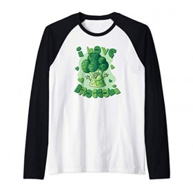 I Love Broccoli - Vegan Vegetarian Veggies Lover Manche Raglan