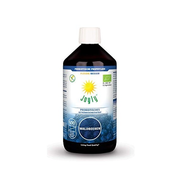 JOY DAY Bio Concentré de Boisson Probiotique Fruits de la Forêt | 500 ml | 600 Million Live Probiotics Bactéries | 15 Souches