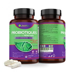 JeaKen Probiotiques Enrichis en Prébiotiques - Complément Alimentaire Contre les Ballonnements - Améliore le Microbiote Intes