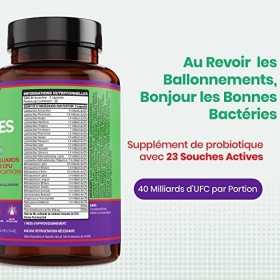 JeaKen Probiotiques Enrichis en Prébiotiques - Complément Alimentaire Contre les Ballonnements - Améliore le Microbiote Intes