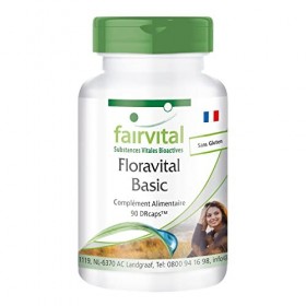Fairvital | Floravital Basic - 6 probiotiques + Inuline - Lactobacillus et Bifidobactéries - 90 gélules