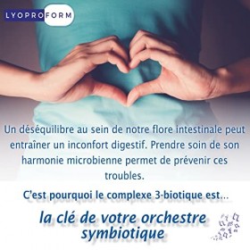 LYOPROFORM Complexe 3-biotiques - Complément alimentaire - Probiotique / flore intestinale - 3 souches de probiotiques renfor