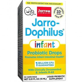 Jarrow Formulas, Jarro-Dophilus Infant, Bifidobacterium longum, Gouttes végétaliennes, 15ml, Testé en Laboratoire, Sans Glute