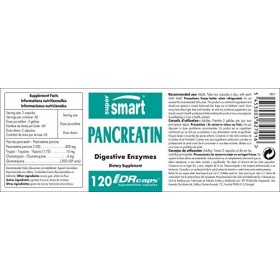Supersmart - Pancreatin - Contient de la Pancréatine d’Origine Naturelle, de la Trypsine et de la Chymotrypsine - Aide à Amél