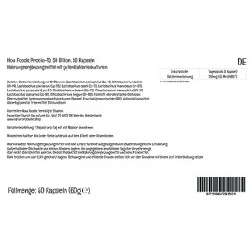 Now Foods, Probio-10, 10 Souches Bactériennes, 50 Milliards de Cultures Bactériennes, 50 Capsules végétaliennes, Testé en Lab