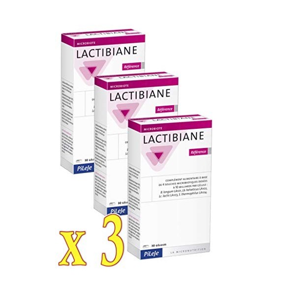 Pileje - Lactibiane Référence - Microbiote - Boite de 30 Gélules - Lot de 3 Boites 3 