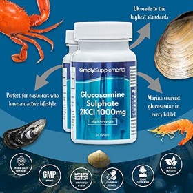 Sulfate de Glucosamine 1000mg | 120 comprimés | Jusquà 4 mois de beinfaits | SimplySupplements