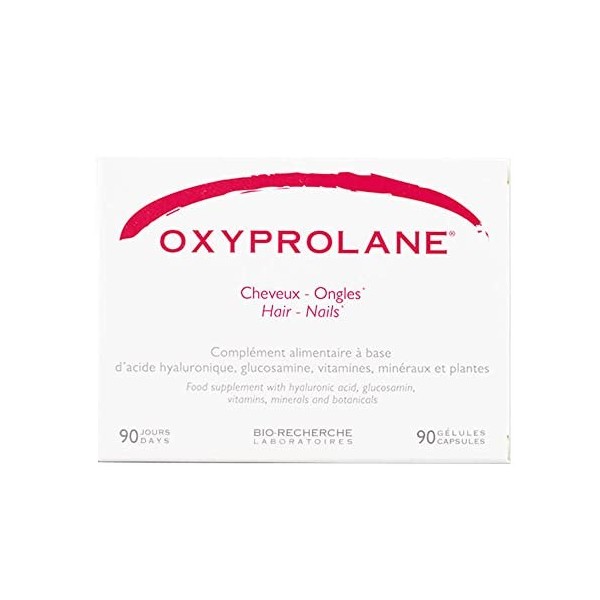 Oxyprolane® Cheveux & Ongle • Complément Alimentaire Pousse cheveux • Cure 3 mois / 90 gélules 1/j • Biotine & Acide Hyalur