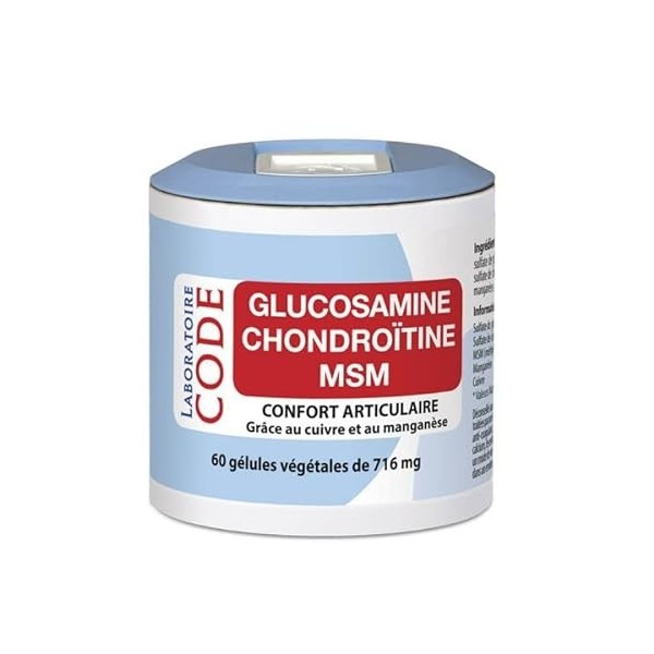 Glucosamine Chondroïtine MSM - 60 gélules - Protège les cartilages