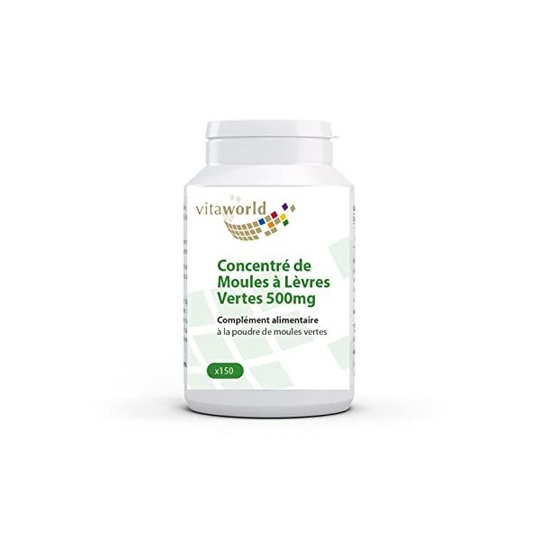 Vita World Pack de 3 Moule verte 500mg 3 x 150 Capsules Made in Germany