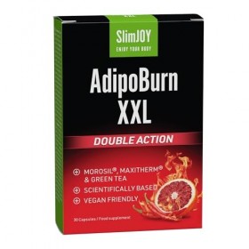 SlimJOY AdipoBurn XXL - Extrait de Feuille de Thé Vert, Morosil, Poivre de Cayenne et Caféine - 30 Gélules par Sensilab - ave