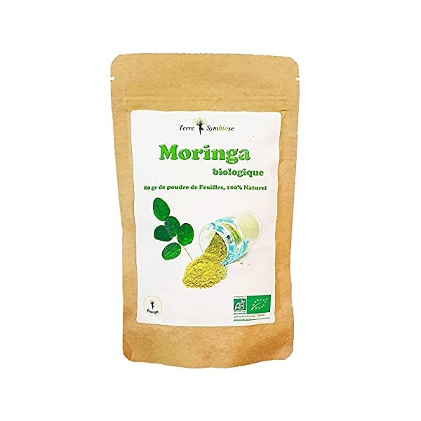 Moringa BIO - Sachet 80g - Poudre de feuille Biologique - Santé - Energie