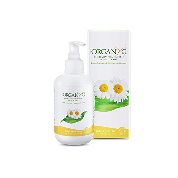 Organyc - Gel intime à la camomille pour peaux sensibles. Sans chlore, sans paraben, sans SLS/SLES ni parfums de synthèse. Te