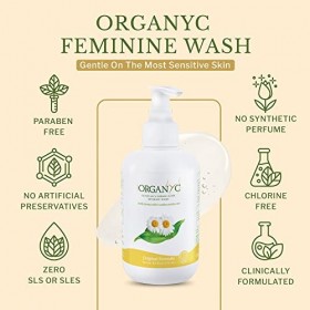 Organyc - Gel intime à la camomille pour peaux sensibles. Sans chlore, sans paraben, sans SLS/SLES ni parfums de synthèse. Te