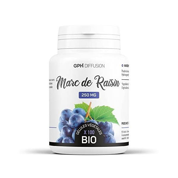 Marc de raisin biologique 250 mg - 100 gélules végétales