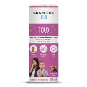 GRANIONS KID TOUX - Lichen dIslande + Mauve - SOULAGE LES SYMPTOMES DE LA TOUX - PROTEGE ET HYDRATE LES MUQUEUSES - Disposit