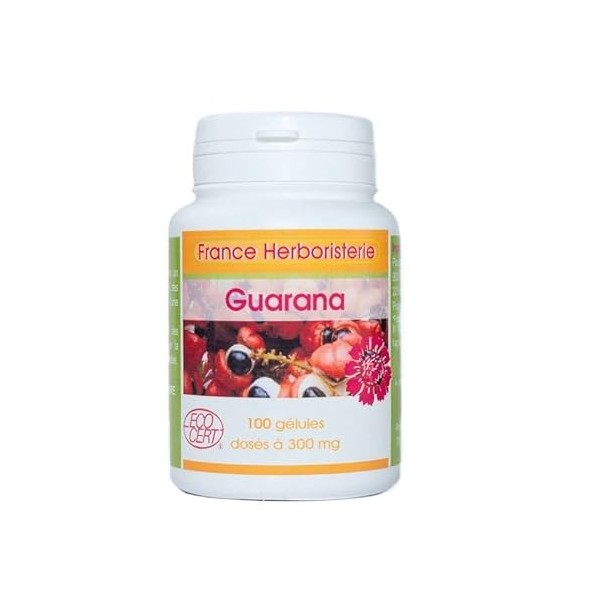 GELULES GUARANA 100 gélules dosées à 300 mg poudre pure.