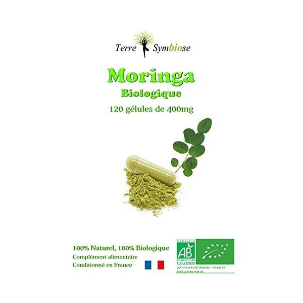Moringa Biologique - 120 gélules de 400mg - Energie