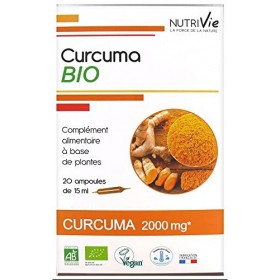 Ampoules Curcuma BIO - VEGAN, BIO - NUTRIVIE - Fabriqué en France