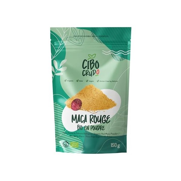 Poudre de Maca Bio - 150g. Racine de Maca Rouge du Perou pour Maca Coffee. Source dAntioxydants Vitamine C Fer Calcium Potas