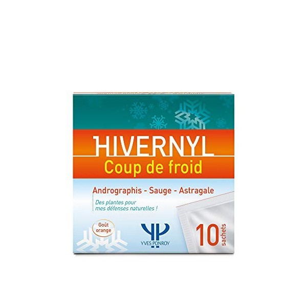 Hivernyl Coup de Froid - Thym Astragale Gingembre Sauge - Fabriqué en France - 10 Sachets Gout Orange - Yves Ponroy