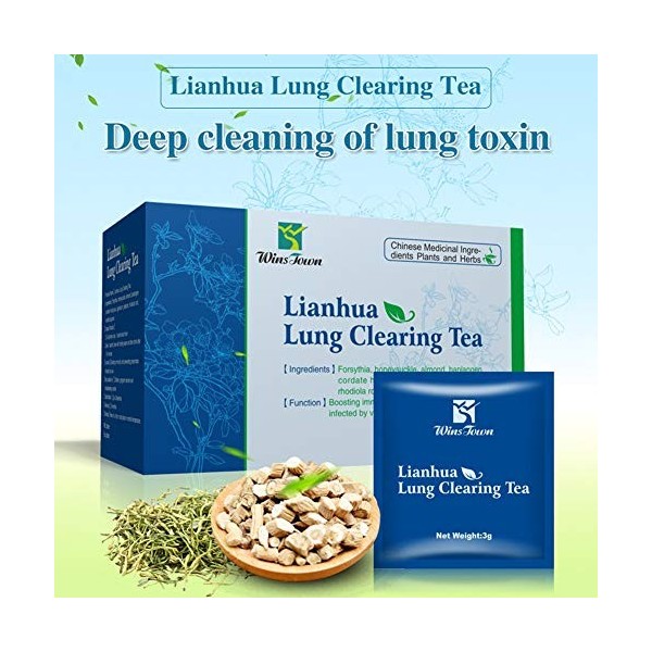 LianHua Lung Clearing Tea, Thé De Nettoyage Des Poumons De LianHua, Nettoyer le Thé Détox, Forsythia, Chèvrefeuille, Amande, 