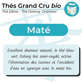 Thé Détox - Oolong et Maté - Enrichi en Concentrés Végétaux Solubles CVS : Sève de Bouleau, Baie de Sureau, Huile essentiel
