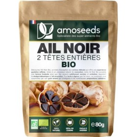 Ail Noir Bio, 2 têtes, Gousses entières | Fermenté, Goût doux umami | Qualité Supérieure | 100% Naturel et Biologique