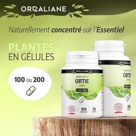 Ortie feuille Biologique 210 mg - 200 gélules - Certifié Ecocert - Orgaliane
