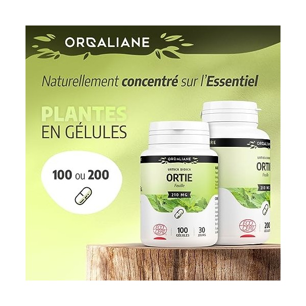 Ortie feuille Biologique 210 mg - 200 gélules - Certifié Ecocert - Orgaliane