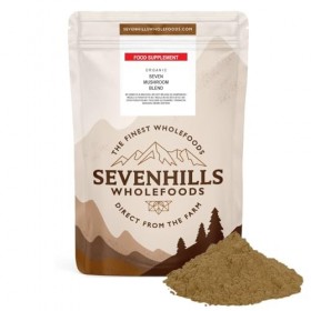 Sevenhills Wholefoods Poudre De 7 Champignons Mélange Bio 100g Reishi, Chaga, Shiitake, Maitaké, Crinière de Lion, Cordyceps