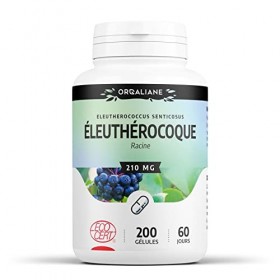 Eleuthérocoque 210 mg - 200 gélules - Certifié Ecocert