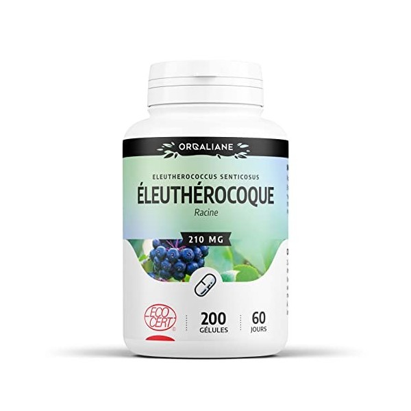 Eleuthérocoque 210 mg - 200 gélules - Certifié Ecocert