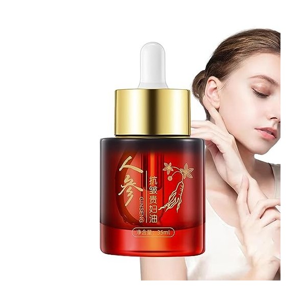 ginseng - Sérums soins la peau à lessence anti-âge au ginseng,Essence du visage 35 ml pour éclaircir, huile dessence ginsen