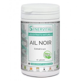Ail Noir Extrait à 4:1 Synervital 60 gélules dosées à 198mg - Complément alimentaire - Fabriqué en france