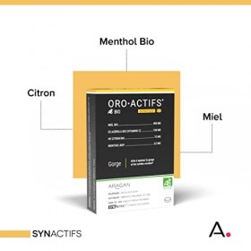 ARAGAN - Synactifs - Oroactifs Bio - Complément Alimentaire Maux de Gorge - Miel, Acérola, Menthol, Huile essentielle de citr