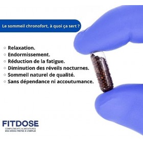 FITDOSE-SOMMEIL - Gélules de Mélatonine Valériane Passiflore - Cure de 1 mois prêt à l’emploi - Sommeil réparateur et Endormi
