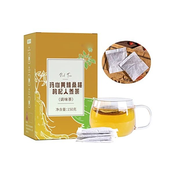 Azusumi Ginseng Five Treasure Tea Maca Polygonatum Mulberry Wolfberry et Ginseng Combinaison Tisane Sachets 150g 5gx30 Sacs