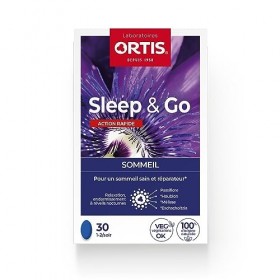 Ortis - Sleep & Go 30 Comprimés - Complément Alimentaire pour un Sommeil Sain et Réparateur - Action Rapide sur Relaxation, E