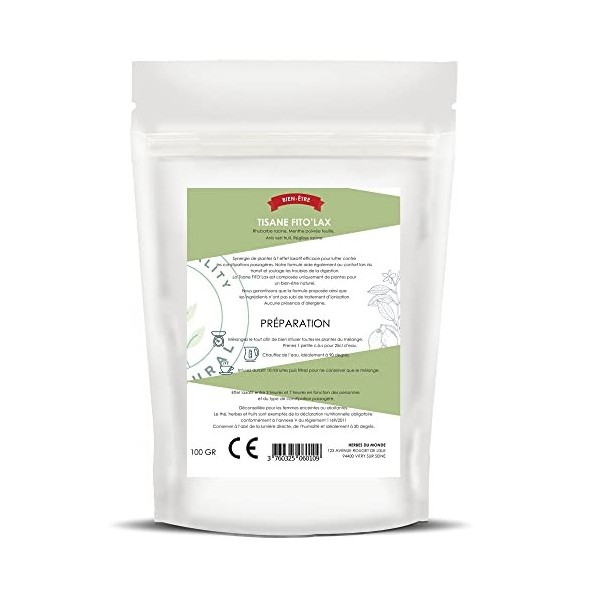 Herbes du Monde - Tisane FITO’LAX - Tisane Laxative et Digestive - 1 sachet de 100g