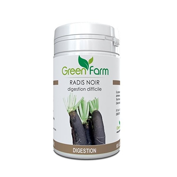 Green Farm Radis Noir Digestion Difficile Digestion 60 Gélules - Lot de 2