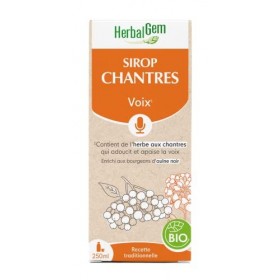 HERBALGEM - Sirop Des Chantres - Éclat Voix - Pour Les Cordes Vocales - Enrichi Aux Bourgeons - Recette Traditionnelle - Cert