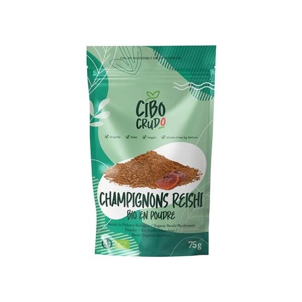 Reishi Bio en Poudre Cru - 75g. Champignon Ganoderma Lucidum. Champignons Médicinaux Source dAntioxydants. Reishi Mushroom.